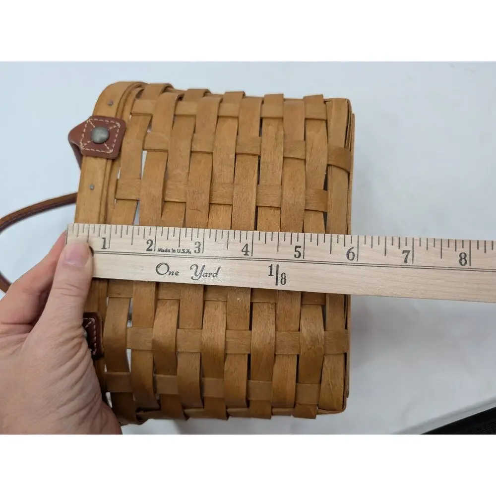 Longaberger Small Boardwalk Basket Purse Signed 2003 AM With Plastic Protector